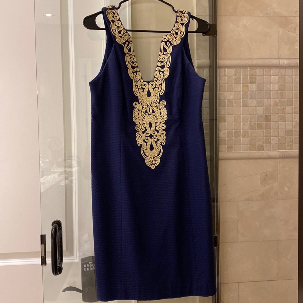 Lilly Pulitzer Navy & Gold Dress